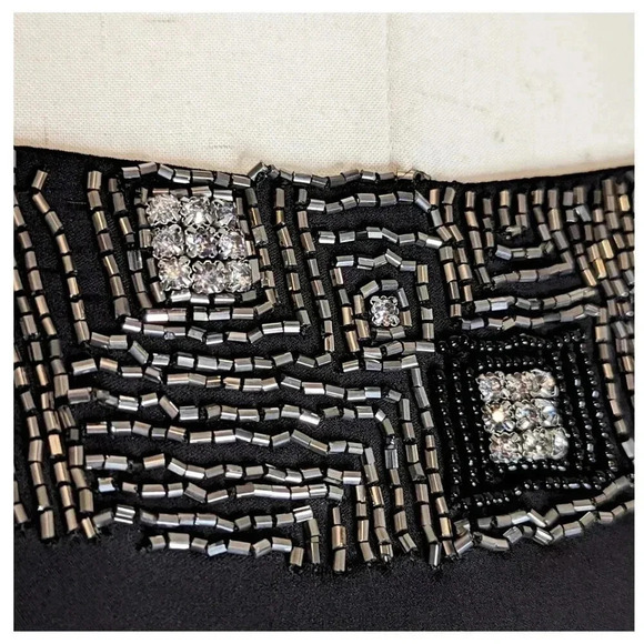 ALICE + OLIVIA NWT Black Beaded Cocktail Mini Dress Size L - Picture 3 of 11